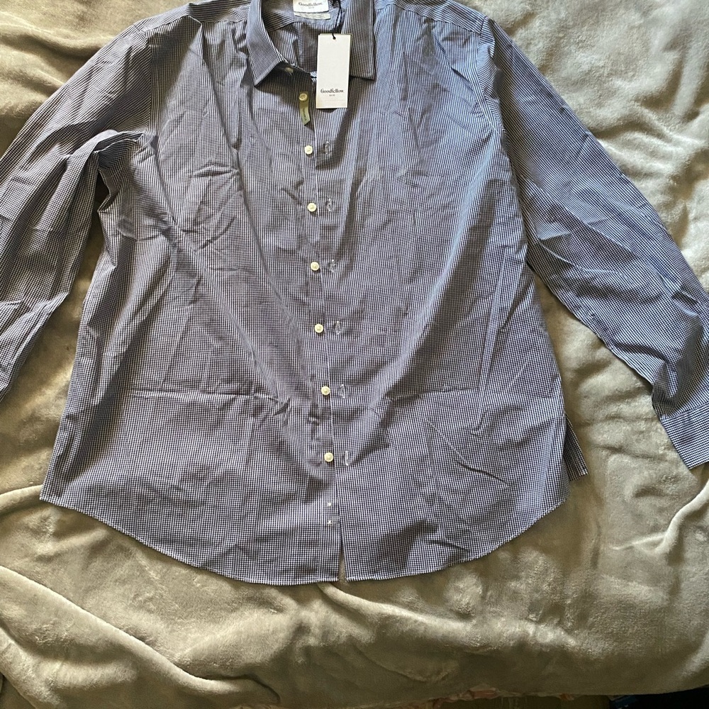 Goodiellow Blue Button-Up Shirt size L new